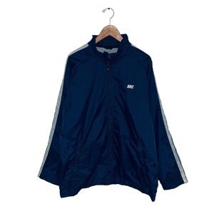 Nike Vintage Jacket Men's Size Large Navy‎ Blue Striped Lightweight Windbreaker